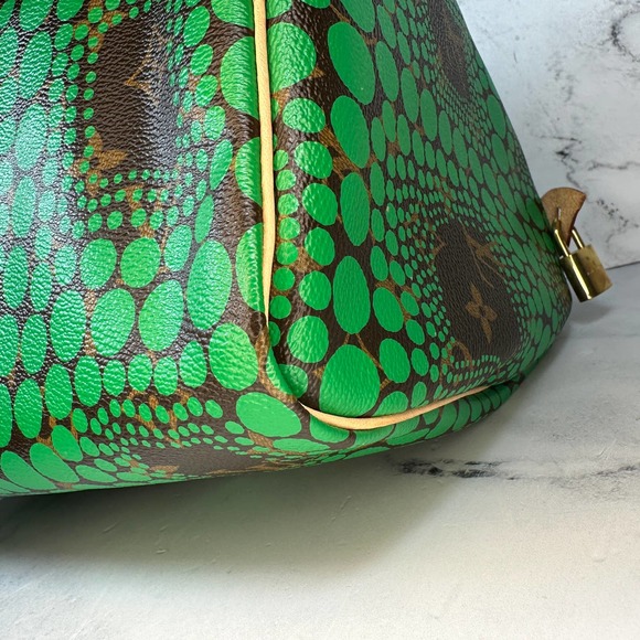 Louis Vuitton Kusama Speedy bag 30 Green dots circles Spots monogram LV Rare - Picture 13 of 15